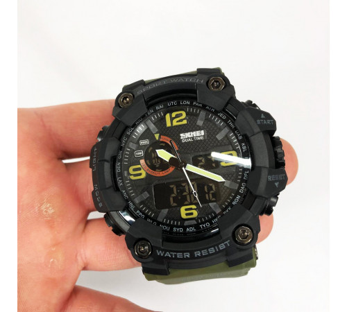 Годинник для військової та тактичної діяльності SKMEI 1520AG ARMY GREEN, Годинник армійський оригінал QE-39