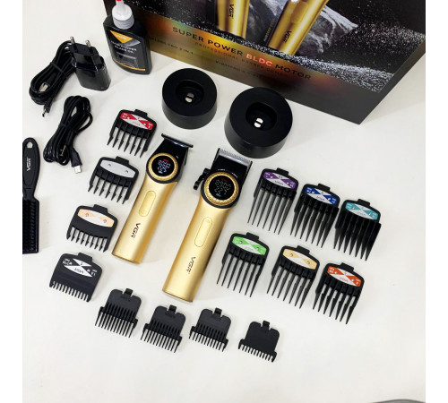 Триммер беспроводной VGR 2 в 1 V-001 V-977 GOLD, Профессиональная машинка для стрижки с насадками TS-83