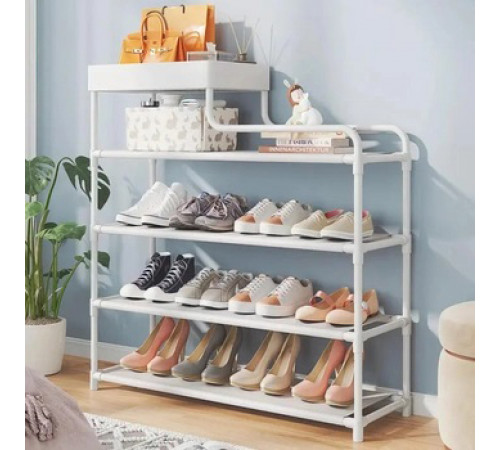 Полиця для взуття стелаж Shoe RACK 5 ярусів металева. Колір: білий DY-80 за 717 грн