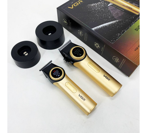 Триммер беспроводной VGR 2 в 1 V-001 V-977 GOLD, Профессиональная машинка для стрижки с насадками TS-83