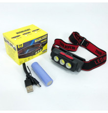 Налобный фонарь для точных работ PLD-2119B-XPE+2COB(white+red), Фонарь для походов на лоб DA-35