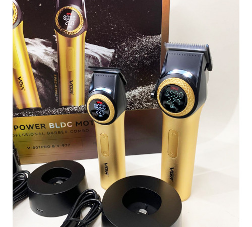Триммер беспроводной VGR 2 в 1 V-001 V-977 GOLD, Профессиональная машинка для стрижки с насадками TS-83
