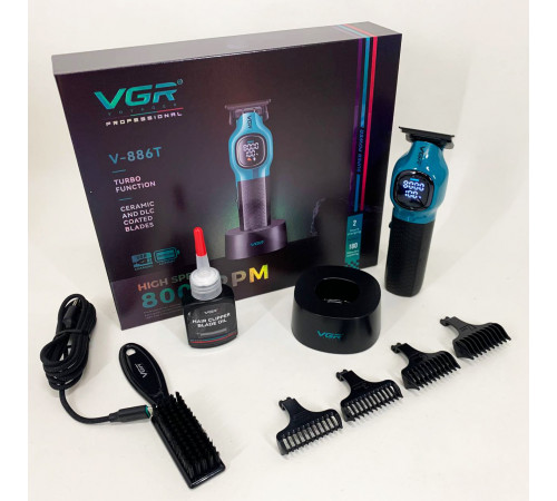 Електрична машинка для стрижки потужна VGR V-886T BLUE, Електромашинка для стрижки SK-72