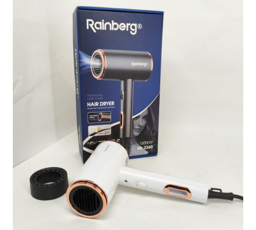 Фен для об'ємної укладки Rainberg RB-2260 1500Вт, Портативний фен для сушіння Хороший потужний KS-11