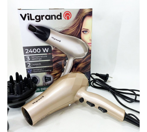 Фен для разных типов волос VILGRAND, Мощный фен для быстрой сушки Хороший волос WV-48