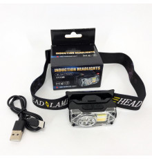 Фонарь на голову для туристов YY-19B-3SMD+2COB(white+yellow+red), Налобный фонарь с ремешком на голову OQ-14