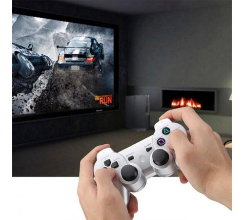 Бездротовий ігровий геймпад Doubleshock PS3/PC акумуляторний джойстик з функцією вібрації. Колір: білий GF-80 за 510 грн