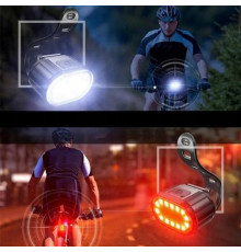 Фара з акумулятором на кермо велосипеда ZH-078-2LED, Потужні велосипедні фари, Велоліхтар протиударний WO-75