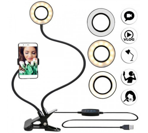 Светодиодное кольцо для фото Professional, Кольцевая лампа для блогеров маленькая, Led лампа ring light XD-53