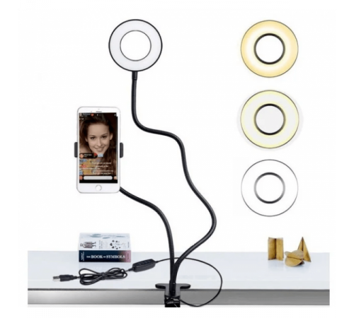 Светодиодное кольцо для фото Professional, Кольцевая лампа для блогеров маленькая, Led лампа ring light XD-53