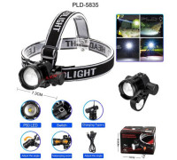 Фонарь с фиксацией на голове PLD-5835-P50, Фонарик бытовой налобный, Мощный фонарь для ночной рыбалки VM-84