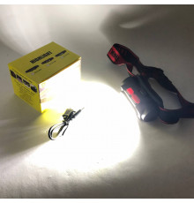 Легкий налобный фонарь для рыбалки PLD-2119B-XPE+2COB(white+red), Водонепроницаемый фонарик DC-82