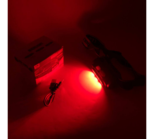 Легкий налобный фонарь для рыбалки PLD-2119B-XPE+2COB(white+red), Водонепроницаемый фонарик DC-82