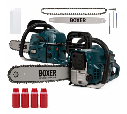 Бензопила Boxer BX-102 5,9 КВт З Двома Напрямними І Ланцюгами KW-86