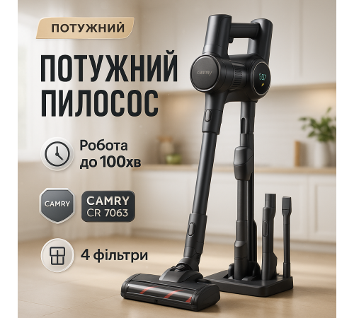 Вертикальный циклонный пылесос Camry CR 7063 400Вт, Бюджетный вертикальный пылесос AT-79