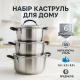 Набор кастрюль с инновационным антипригарным покрытием 6, Качественный набор кастрюль PR-61