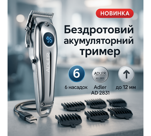 Машинки для стрижки професійні машини Adler AD 2831, Машинка для стрижки з насадками бездротова ZV-85