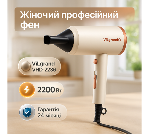 Портативный фен для укладки волос, Фен для укладки средних волос 2 режима температуры PO-47
