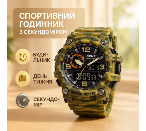Годинник спортивний спорт SKMEI, Наручний годинник для армії Військовий спецслужби KY-66 за 706 грн