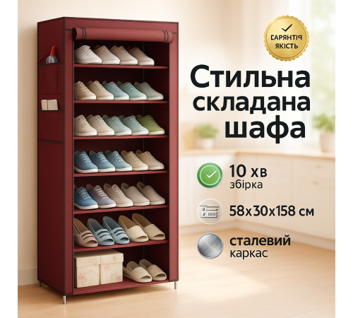 Тканинна шафа для гуртожитку, Портативна текстильна шафа для одягу Зручна тканинна дачі BS-62