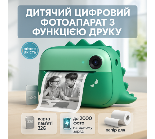 Фотоапарат для дітей справжній, Дитячий портативний фотоапарат з миттєвим друком, Фотопринтер дитячий GY-69