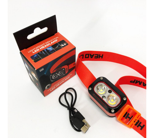 Налобний світлодіодний ліхтар G08-2XPG(white+yellow)+LED(red), Яскравий світлодіодний потужний ліхтар GD-64 за 397 грн