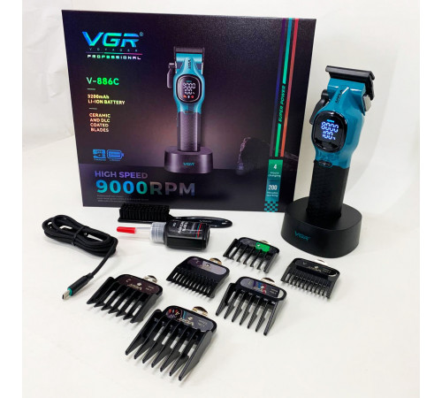 Машинка для стрижки волос для профессионалов VGR V-886C BLUE Перезаряжаемый набор стрижки волос RV-82