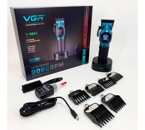 Машинка для стрижки волос для профессионалов VGR V-886C BLUE Перезаряжаемый набор стрижки волос RV-82