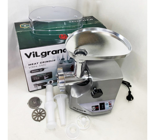 Мясорубка-соковижималка ViLgrand V304-SMG 3000Вт, Электромясорубки с металлическими шестернями CT-40