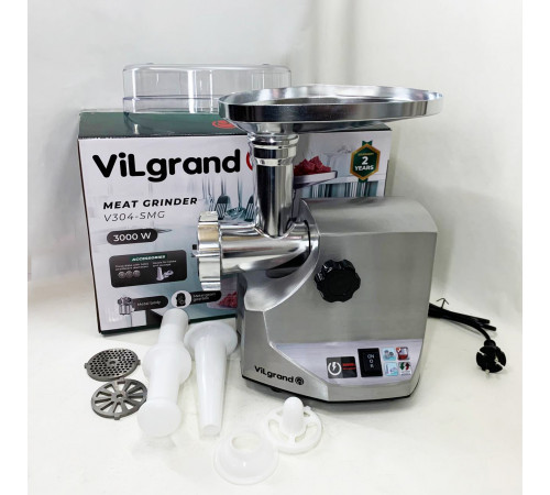 Мясорубка-соковижималка ViLgrand V304-SMG 3000Вт, Электромясорубки с металлическими шестернями CT-40