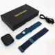 Smart Watch T80S, два браслета, температура тела, давление, оксиметр. Цвет: синий MI-61