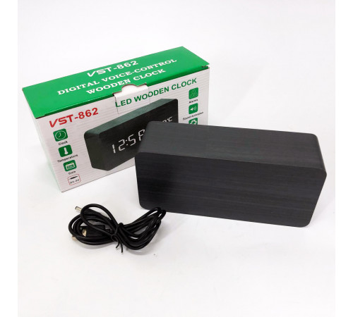 Настольные LED часы VST-862, Часы с температурным и влажностным сенсором со светящимся табло UD-71