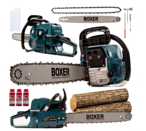 Бензопила Boxer BX-102 5,9 КВт З Двома Напрямними І Ланцюгами KW-86