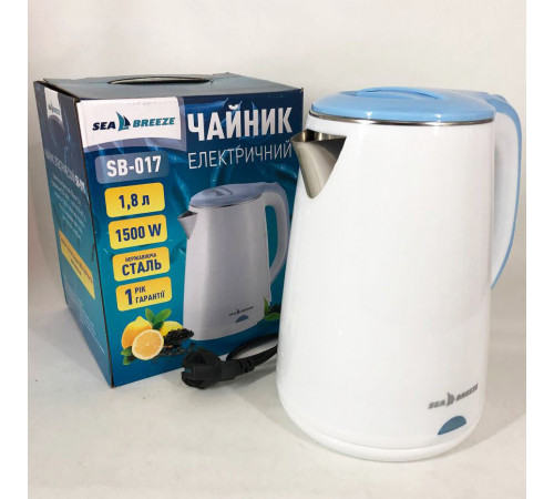 Електричний чайник для дому на кухню SeaBreeze SB-017, 1.8 Л 1500 Вт, Чайник електричний модний AF-33