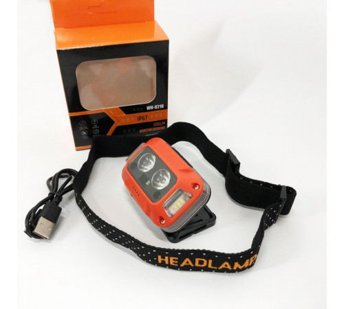 Фонарик на лоб WH-0218-XPG(white+yellow)+SMD(red), Светодиодный фонарь на лоб, Фонарь налобный мощный RS-29