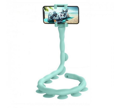 Гнучкий тримач для телефону з універсальними присосками Cute Worm Lazy Holder. Колір блакитний DF-75