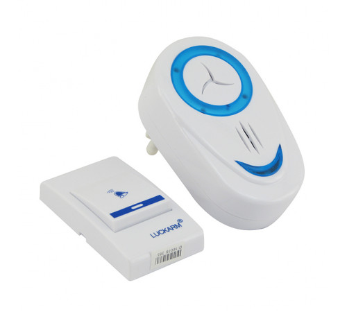 Беспроводной дверной звонок от розетки 220V Luckarm Intelligent A8853. Цвет: голубой GZ-71