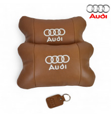 Подушки под голову автомобиль Audi, Автомобильная подушка в подарок, Подушки под голову в машину PU-70