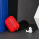 Чехол на Apple AirPods плетенная кожа. Красный YX-52