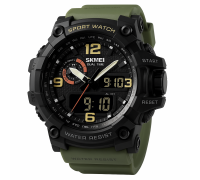 Військовий годинник для ВСУ SKMEI 1520AG ARMY GREEN, Годинник наручний електронний для хлопця GT-20