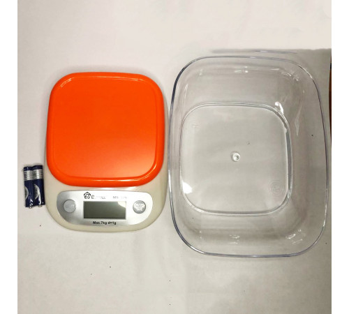 Весы кухонные DOMOTEC MS-125 Plastic, кухонные электронные весы, электронные весы. Цвет: оранжевый NI-17