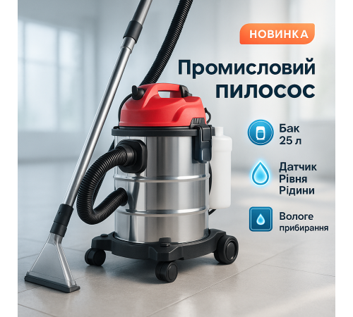 Промисловий пилосос Boxer BX-3233 для вологого та сухого прибирання 2800Вт HJ-78