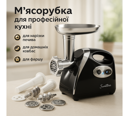 М'ясорубки з реверсом SMG-5420B 1800 Вт, М'ясорубка з теркою для дерунів М'ясорубка для жилавого 'яса WJ-61