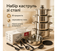 Набір посуду для електричних плит 18, Набір каструль з інноваційним антипригарним покриттям BZ-57