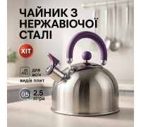 Чайник с эргономичной ручкой Unique, Прочный чайник со свистком для кухни для газовой комфорки JW-82
