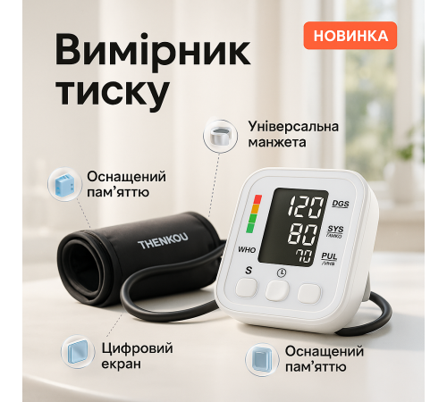Качественный точный плечевой тонометр, Мониторинг артериального давления, Тонометр цифровой на плечо BC-12