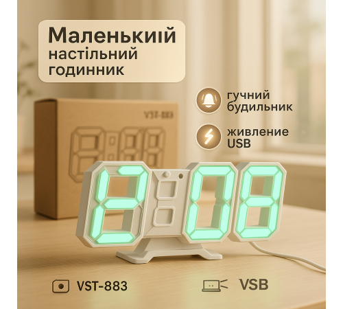 Настільний годинник з функцією підсвічування VST-883, Настільний годинник для офісу PW-12