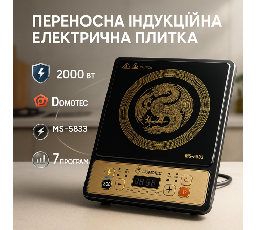Надійна настільна плита для дому, Плитка індукційна, Індукційна плита настільна від мережі SL-71