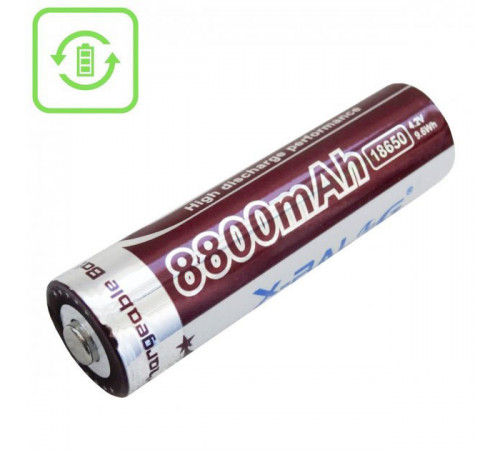 Литиевый аккумулятор 18650 X-Balog 8800mAh 4.2V Li-ion литиевая аккумуляторная батарейка для фонариков CO-66