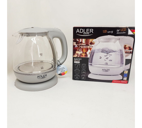 Электрический чайник с индикатором уровня воды ADLER AD 1283g 1100Вт 1л, Электрический чайник бесшумный WA-65